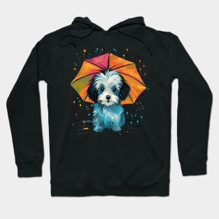 Maltese Rainy Day With Umbrella Hoodie